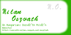 milan oszvath business card